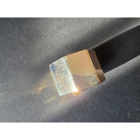 Set Of 4 Silver & Gold Christmas Tree Napkin Rings Octagonal Design - Picture 4 of 7